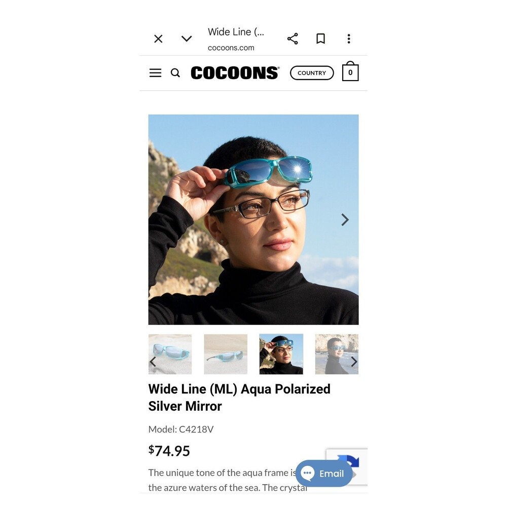 Cocoons Pilot Turquoise Fit Over Sunglasses C3018V    53